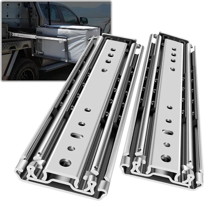 Glisieră sertar cu extindere completă 400mm heavy duty capacitate 200kg lățime 76mm 1 pereche