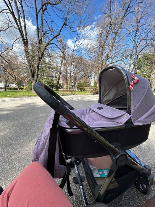 Oyster 3 Количка с два коша, кошница за кола и аксесоари Лавандула