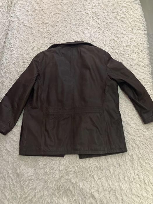 Geaca din piele naturala,maro inchis