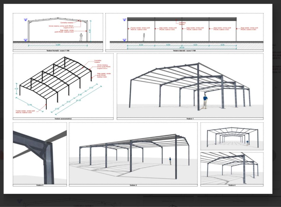 Structura hala industriala metalica depozitare