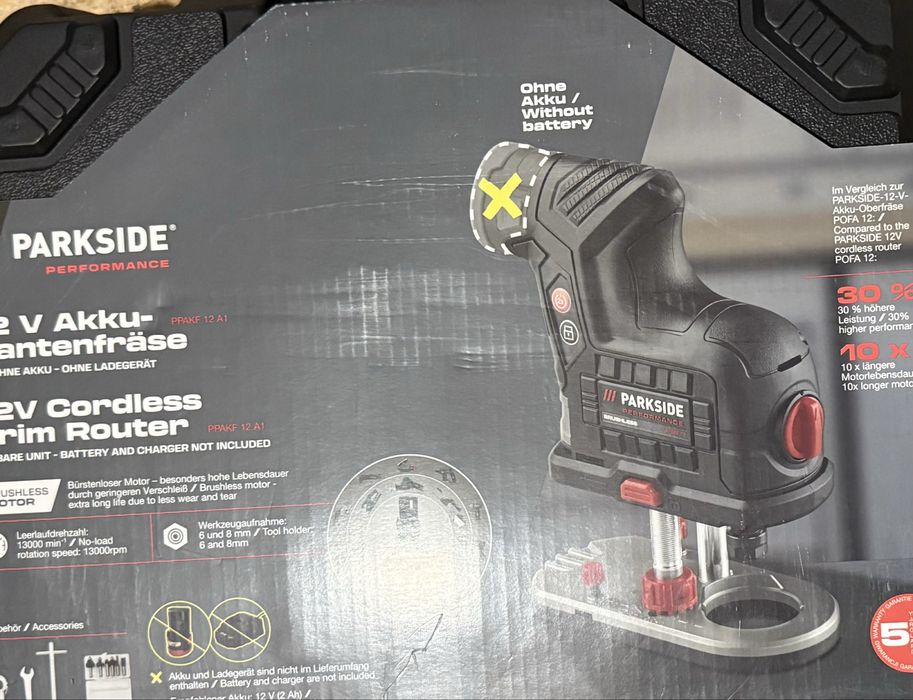 Оберфреза 12 волта парксайд parkside performance