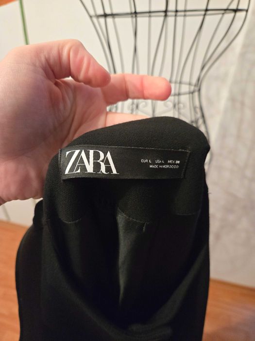 Palton primavara Zara, negru, marime L