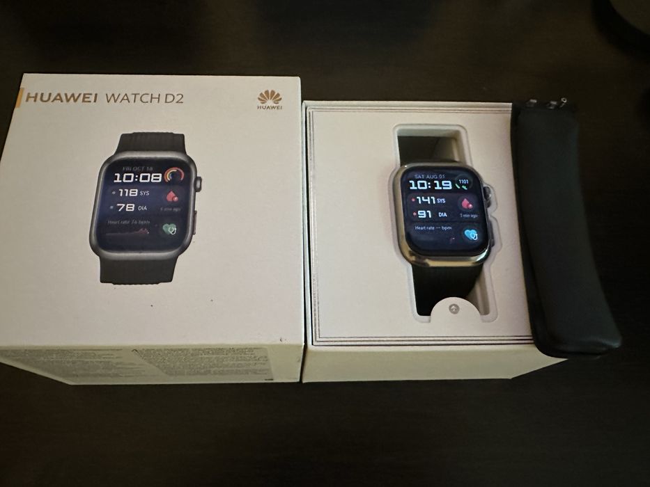 Smartwatch Huawei Watch D2, Black aluminum alloy Case, Black Fluoroelastomer Strap