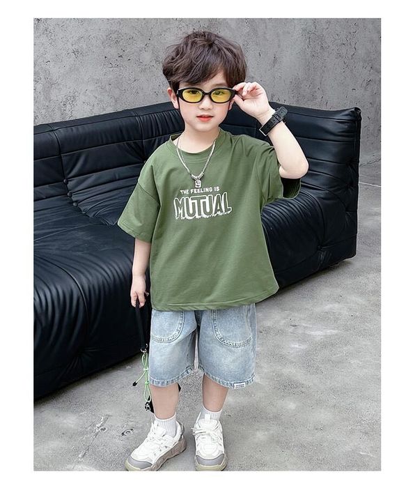 Стильный и удобный детский костюм из чистого хлопка, сделанный в Китае