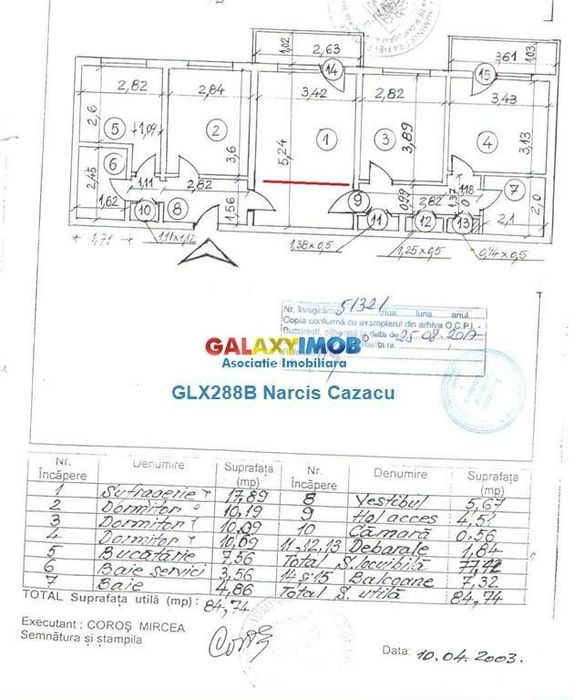 Pantelimon Vanzare apartament 4 camere ,centrala, bloc din 1981