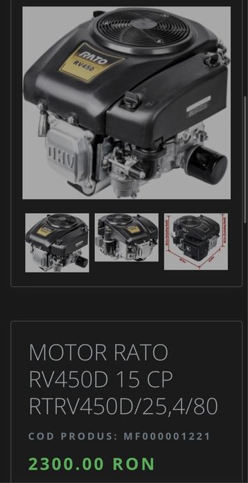 Motor tractoras de tuns iarba RATO 10CP , 15CP , 17.5 CP NOU