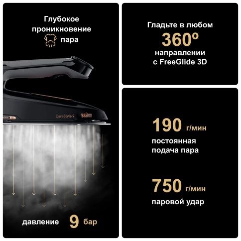 Парогенератор Braun CareStyle 9 IS9090BK 2 йиллик кафолат