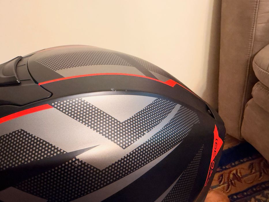 Cască moto Scorpion EXO-391 Aaxo M, negru-roșu, cu bon și cutie