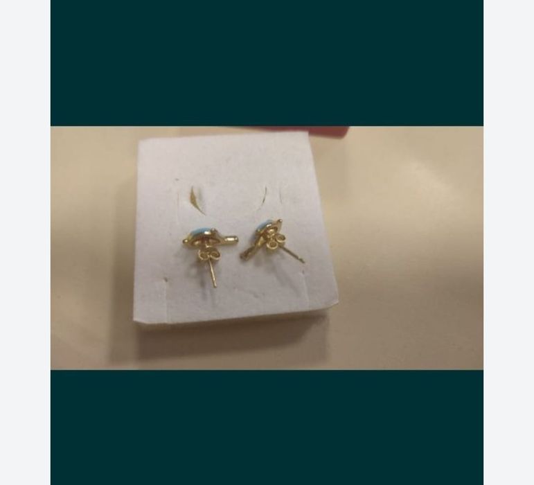 Cercei argint suflati cu aur