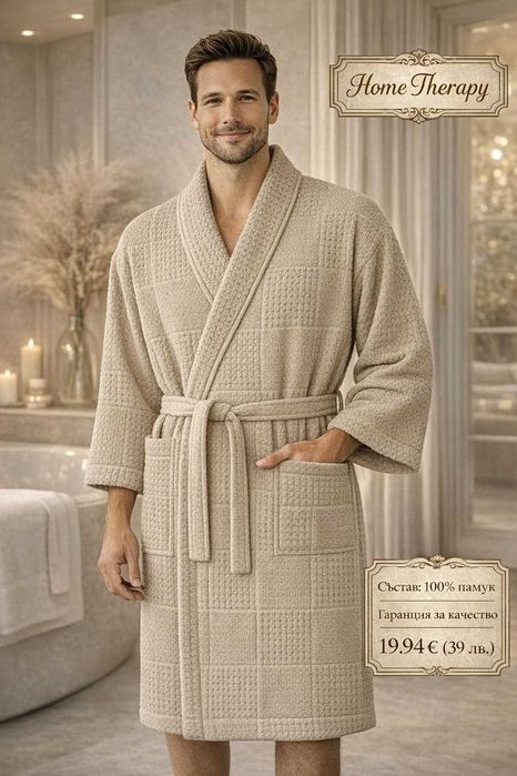 Качествени и прекрасни вафелни халати-100% Памук