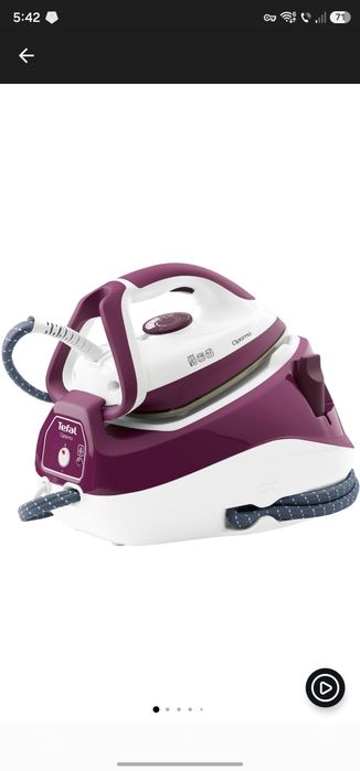 Statie de calcat cu boiler Tefal Optimo GV4630, Talpa ceramica, 2300 W, 0.7 l, 4.2 bar, 110 g, Alb/Mov