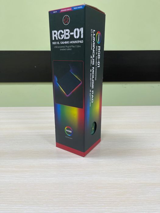 RGB Gaming Mouse Pad XXL 800×300 мм – 14 режима, Galaxy Green