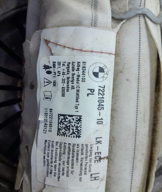 Airbag cortina stanga 7221045-10 BMW Seria 1 F20/F21  [din 2011 pana  2015] seria