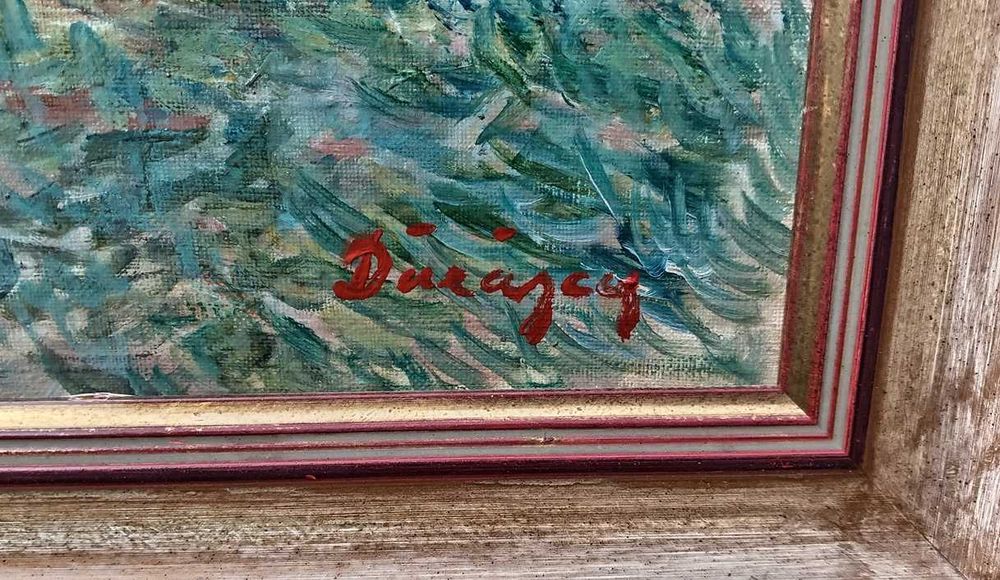 Tablou vechi - pe malul apei - semnat Darascu