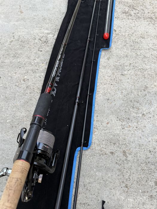 Lanseta feeder Okuma Custom Black 4.27, mulinetă Daiwa N Zone