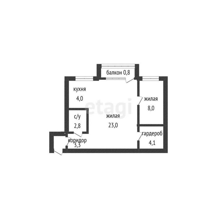 2-комн. квартира, 46 м2, р-н Клуб строителей.