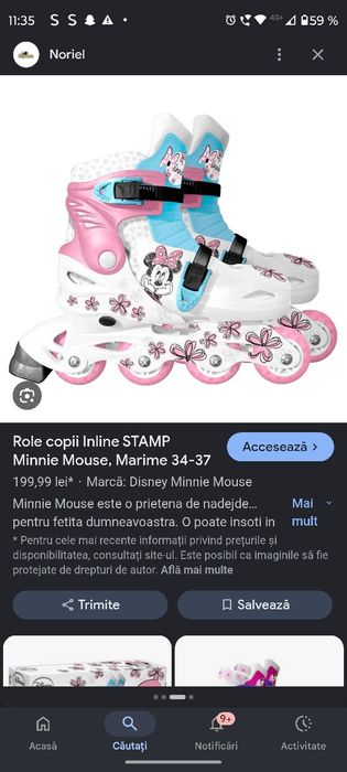 Role reglabile Minnie Mouse , are și protecție genunchi și coate