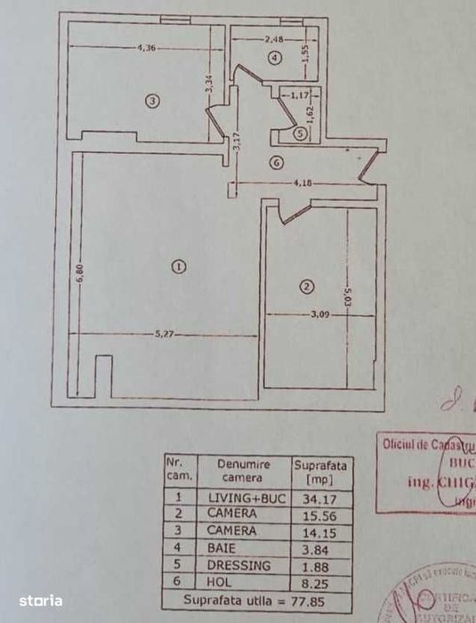 Apartament 3 camere de vânzare Gorjului
