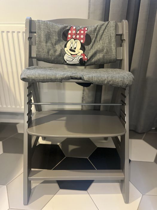 Дървен стол за хранене Hauck Alpha+ grey, Сив