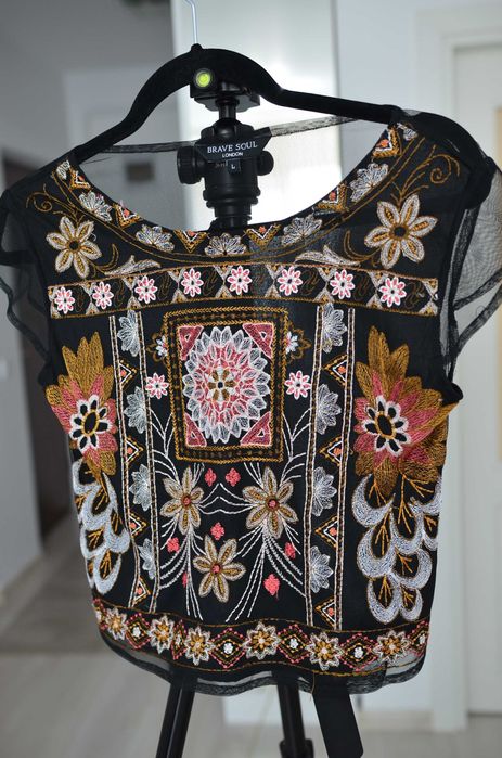 Bluza neagra dantela, Brave Soul, marimea S