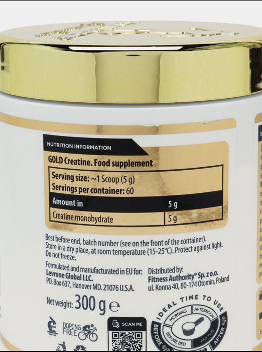 Креатин моногидрад «Kevin Levrone gold creatine» 300g, 60порции