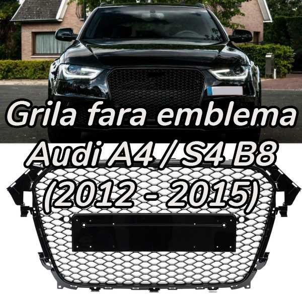 Grila fara emblema Audi A4 S4 B8 RS Style negru lucios (12-15) PDC NOU