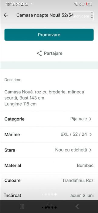 Pijama dama nouă 52/54