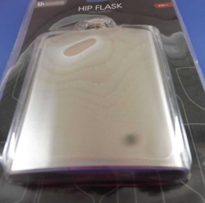 Бутилка / фласка / HIP FLASK за алкохол, плоска, джобна,  стоманена 6€