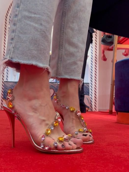 Christian Louboutin Crystal Sandals, уникални обувки