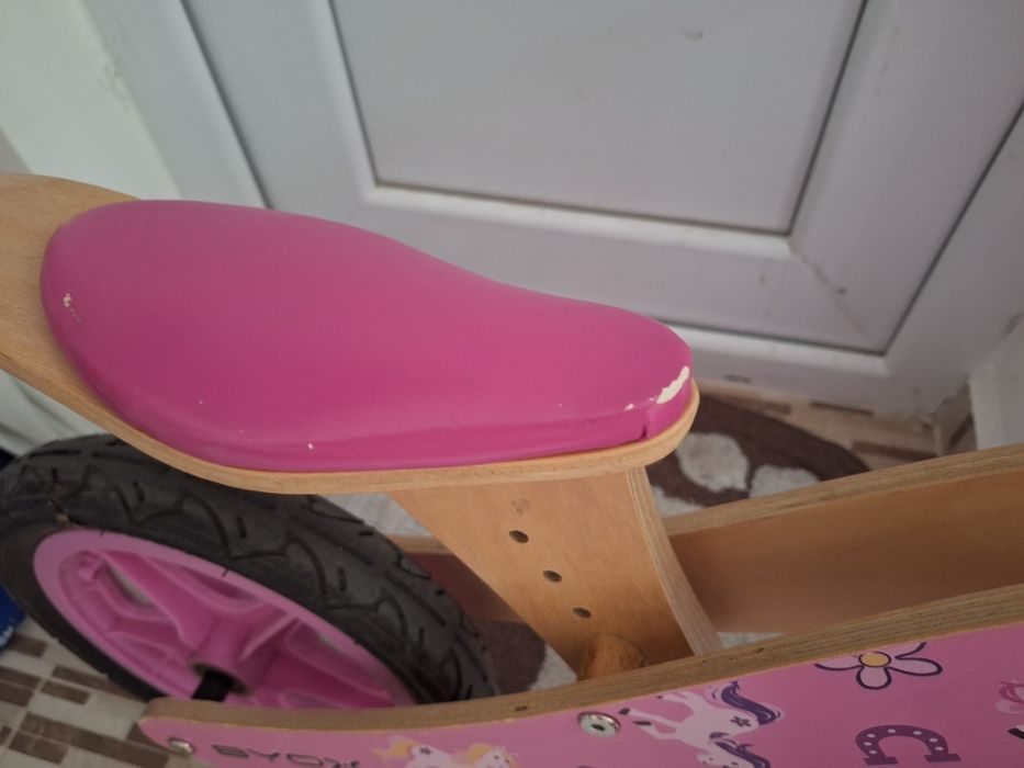 Дървено колело за баланс BYOX Woody розово 2бр