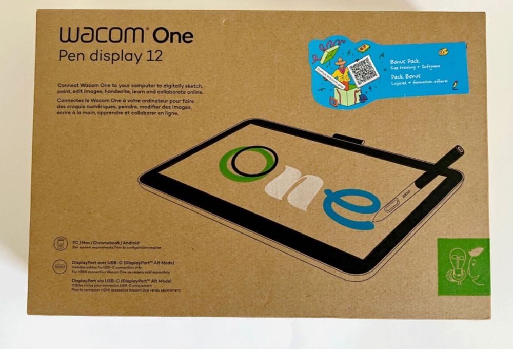 Графичен Таблет Wacom One Pen Display 12″ с USB‑C - Леко употребяван!