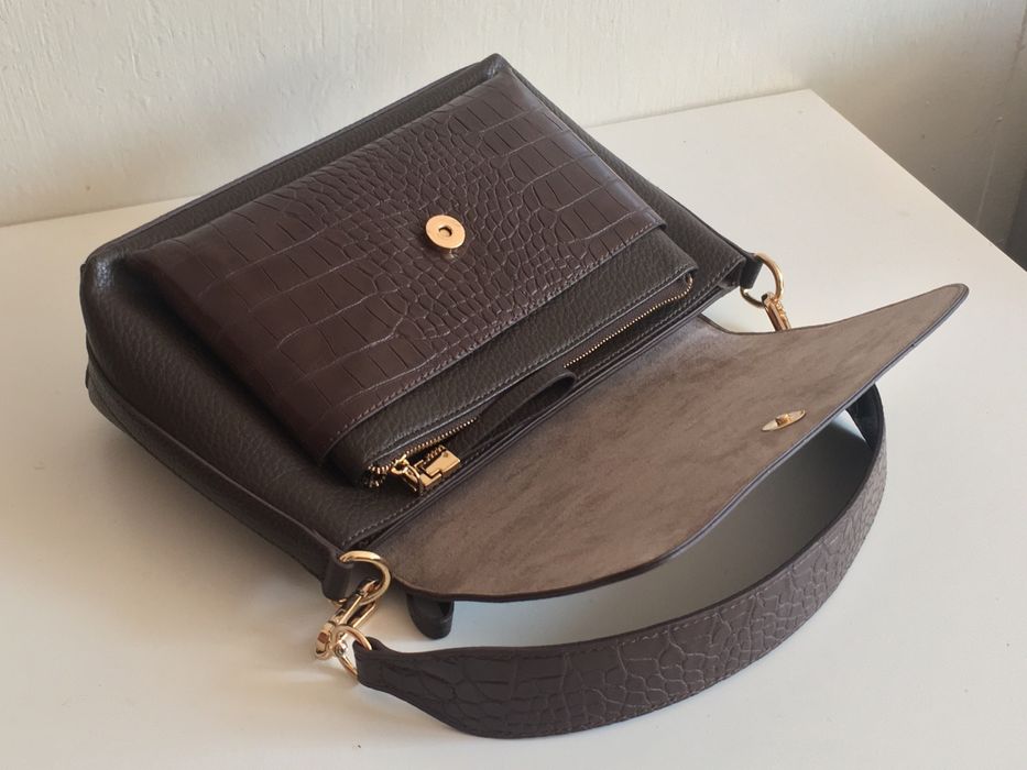 Парфоа parfois елегантна кафява дамска чанта за през рамо