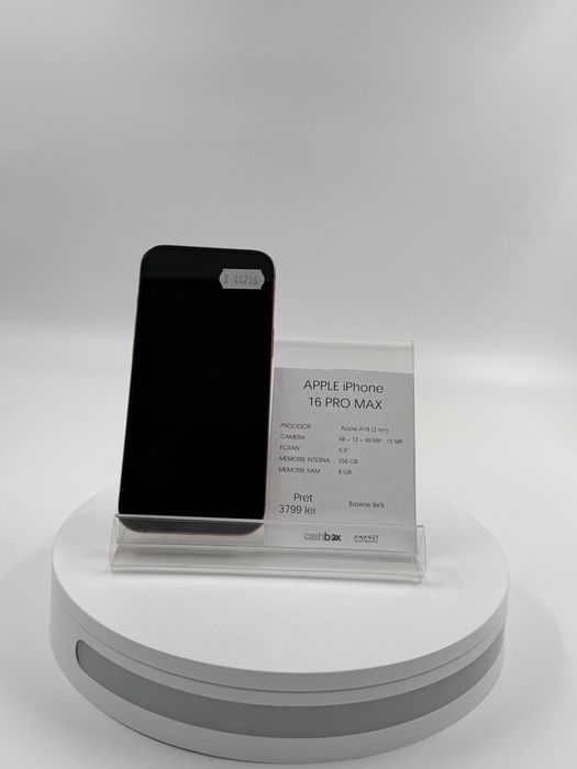 Apple iPhone 16 Pro Max 256 GB 94% Garantie 24 luni CashBox