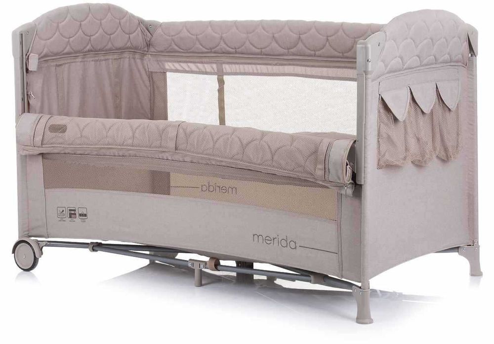 Кошара с падаща страна Chipolino - Мерида, цвят Пясък+матрак+протектор