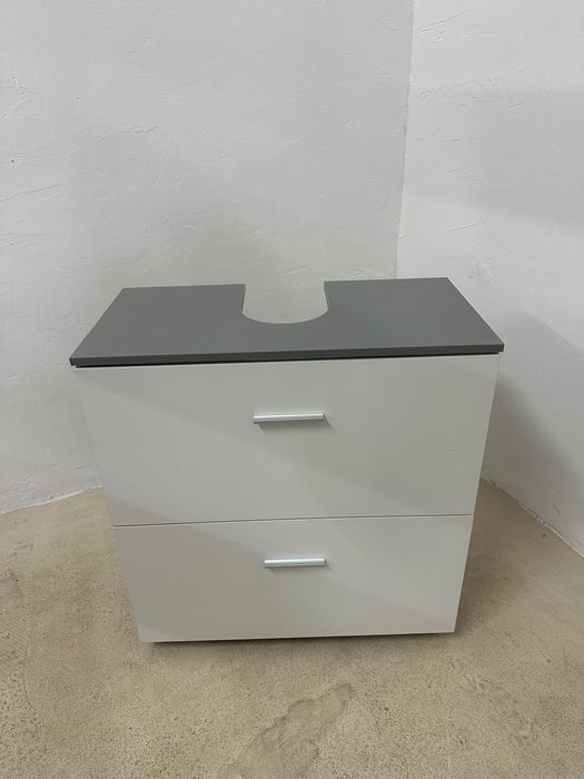 Шкаф за баня под мивка VASAGLE Custos, 2 големи чекмеджета, високи крака