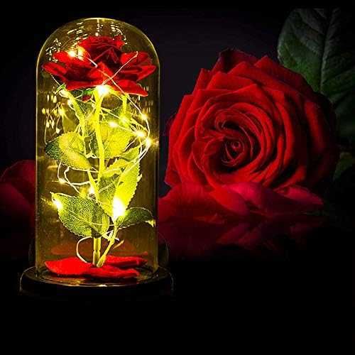Голяма роза LED светлини кутия Подарък жена приятелка гадже Годишнина