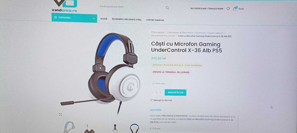 Căști cu Microfon Gaming UnderControl X-36 Alb PS5/PS4/PC etc.