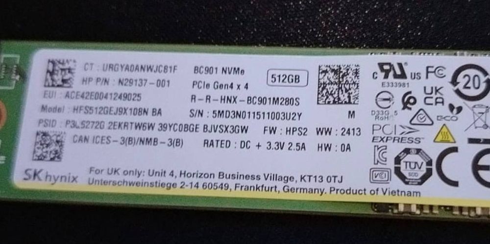SSD M.2 NVMe 512 ГБ SK hynix (PCIe 4.0)