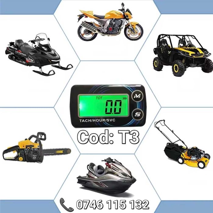 Tahometru–Turometru LCD–Universal–Motocicleta ATV Scuter Motocultor–T3
