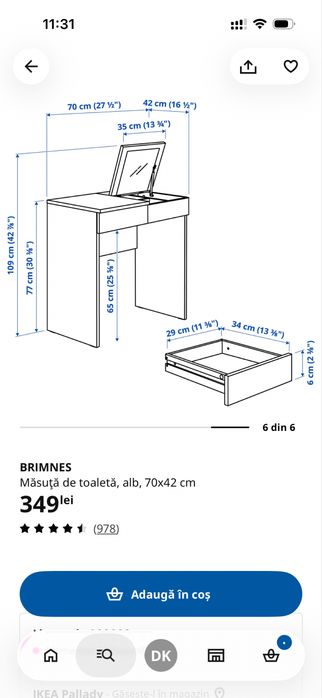 Măsuţă de toaletă Brimnes IKEA