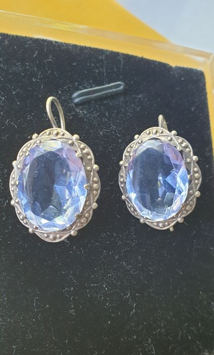 Серьги серебро 875 проба Красная пресня