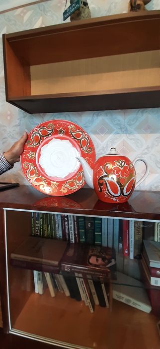 Хрусталь 2 шт. Чайник + блюдо.