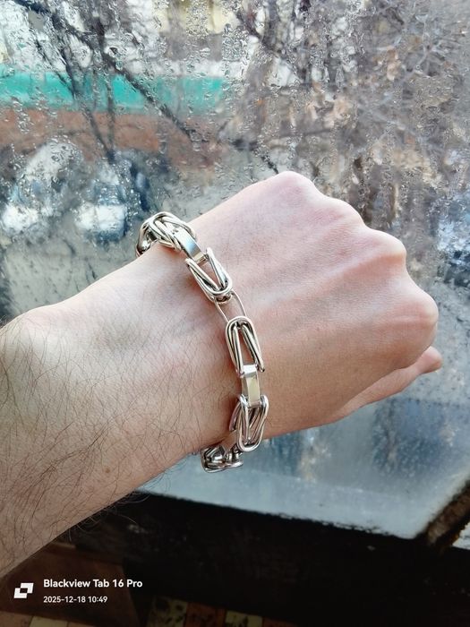 Сребърна Гривна Кралска Плетка-32грама.