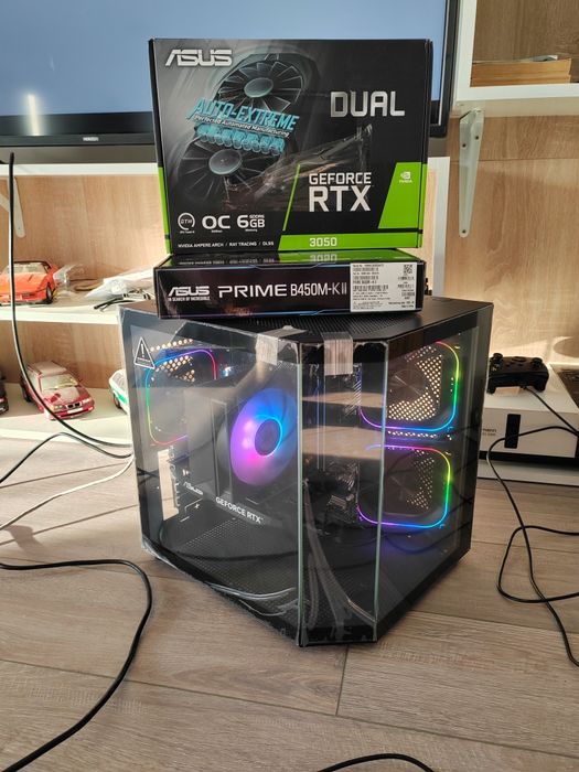 Pc gaming nou garantie wifi rtx3050 ryzen5 5500/16gb 3200/ssd nvme