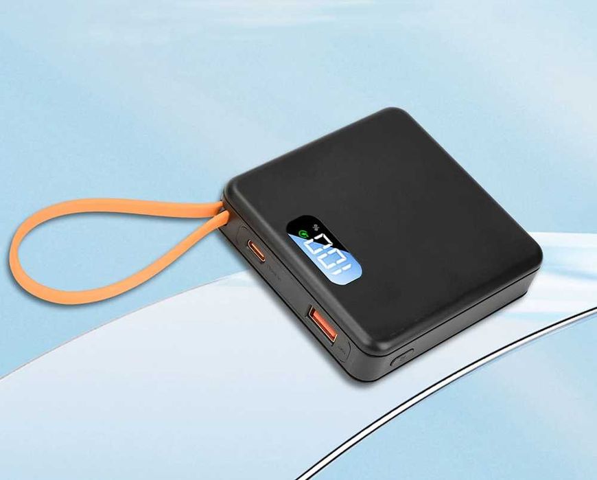 DPLUS 10000mAh Външна Батерия Power Bank Вграден Кабел Type C Дисплей