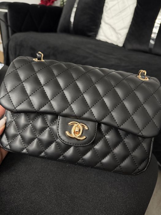 Geanta noua , neagra piele naturala , 25 cm