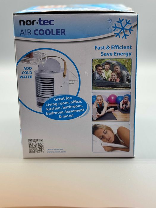 Компактен USB въздушен охладител Nor-tec Air Cooler с LED осветление и резервоар 675 мл