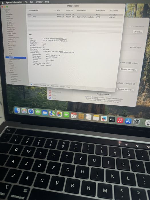 Macbook Pro 13 2020 16Gb Ram Quad core 500GB SSD