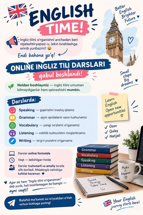 Ingliz tilidan individual kurs