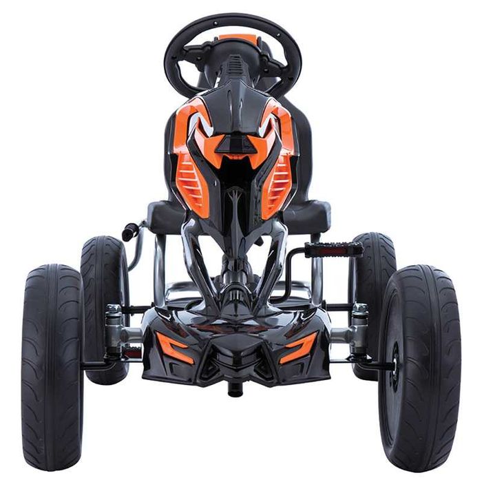 GO Kart cu pedale, Kinderauto Thunder cu roti EVA, culoare portocaliu